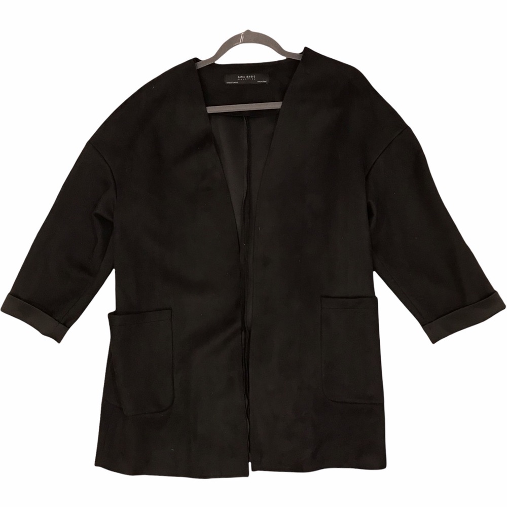 Zara basic faux leather jacket size small lightweight black